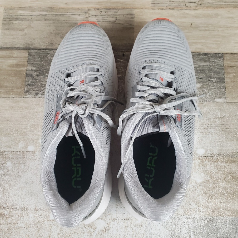 Kuru Atom 2 Mens Shoes Sz 8.5 M Running Dove Gray Bright White Lace Up Sneakers - Picture 4 of 12